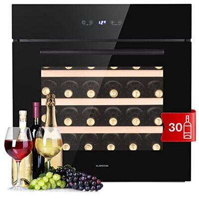 KLARSTEIN Built-in Wine Cooler Drinks Fridge, Single Zone Wine Fridges Drinks Cooler, Indoor/Outdoor Beer Fridge with Glass Door, UV Protection, Top-Down Door Refrigerator, 5-18°C, 30 Bottles KLARSTEIN Built-in Wine Cooler Drinks Fridge, Single Zone Wine Fridges Drinks Cooler, Indoor/Outdoor Beer Fridge with Glass Door, UV Protection, Top-Down Door Refrigerator, 5-18°C, 30 Bottles