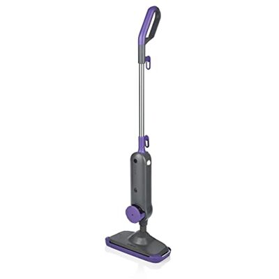 Swan Dirtmaster Steam Mop, Rapid-Heating, Multi-Surface, Chemical-Free, Kills 99.9% of Bacteria & Germs, With Mop Pad & Carpet Glider, 1300W, Purple and Grey, SC30130N Swan Dirtmaster Steam Mop, Rapid-Heating, Multi-Surface, Chemical-Free, Kills 99.9% of Bacteria & Germs, With Mop Pad & Carpet Glider, 1300W, Purple and Grey, SC30130N