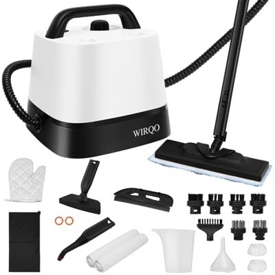 WIRQO Steam Cleaner for Home, Powerful Multipurpose Steamer for Cleaning Steam Mop Chemical-free Cleaning for Floor, Car, Wall, Grout, Carpet, Couch, Upholstery, 5-Bar, 1.5L Tank, 24 Accessories WIRQO Steam Cleaner for Home, Powerful Multipurpose Steamer for Cleaning Steam Mop Chemical-free Cleaning for Floor, Car, Wall, Grout, Carpet, Couch, Upholstery, 5-Bar, 1.5L Tank, 24 Accessories