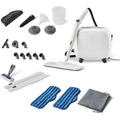 Amazon Basics Multipurpose Steam Cleaner with 22 Accessories, 1.5L tank, 1500W, White Amazon Basics Multipurpose Steam Cleaner with 22 Accessories, 1.5L tank, 1500W, White