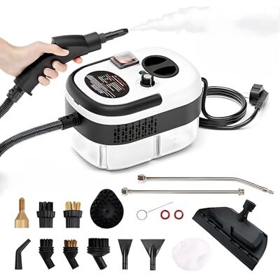 KOLERFLO 2500W Handheld Steam Cleaner – 1200ml Capacity Portable Multi-Purpose Steamer with Safety Lock and 15 Accessories for Home Sofa Car,Floor,Window KOLERFLO 2500W Handheld Steam Cleaner – 1200ml Capacity Portable Multi-Purpose Steamer with Safety Lock and 15 Accessories for Home Sofa Car,Floor,Window