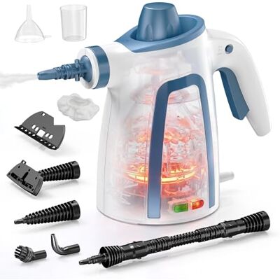 SIN SHINE Handheld Steam Cleaner, 1050W Pressurized Steam Cleaner, White 12.8 ft Power Cord & Safety Lock, Easy to Use, 9-in-1 Multi-Purpose Steamer for Home, Floors, Grout, Tile, Car SIN SHINE Handheld Steam Cleaner, 1050W Pressurized Steam Cleaner, White 12.8 ft Power Cord & Safety Lock, Easy to Use, 9-in-1 Multi-Purpose Steamer for Home, Floors, Grout, Tile, Car
