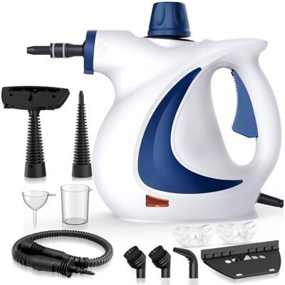 QumKal Handheld Steam Cleaner, High Temperature Multipurpose Steam Cleaner Handheld with 11 Accessories, 350ML Portable Steam Cleaner for Floor, Carpet, Bathroom, Kitchen, Oven and Windows QumKal Handheld Steam Cleaner, High Temperature Multipurpose Steam Cleaner Handheld with 11 Accessories, 350ML Portable Steam Cleaner for Floor, Carpet, Bathroom, Kitchen, Oven and Windows
