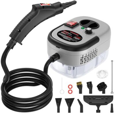 LadJarr Steam Cleaner Handheld 2500W, 6-Speed Portable Handheld Steamer with Accessories, 15s Heat-Up, 1.2L Tank, Chemical-Free Deep Cleaning for Floor, Bathroom, Kitchen, Window, Car, Curtains (Grey) LadJarr Steam Cleaner Handheld 2500W, 6-Speed Portable Handheld Steamer with Accessories, 15s Heat-Up, 1.2L Tank, Chemical-Free Deep Cleaning for Floor, Bathroom, Kitchen, Window, Car, Curtains (Grey)