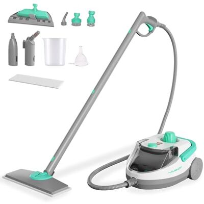 HAUSHOF 1800 W Multipurpose Steam Cleaner with 17 Accessories 1.5 L Water Tank, High Pressure Steam, Multi-Surface Cleaning, Carpet, Floor, Window, Car HAUSHOF 1800 W Multipurpose Steam Cleaner with 17 Accessories 1.5 L Water Tank, High Pressure Steam, Multi-Surface Cleaning, Carpet, Floor, Window, Car