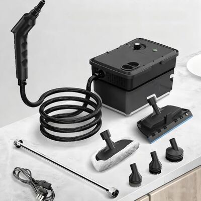 Blendra 1500W Handheld Steam Cleaner 1500ML Large Capacity Tank 6 Gears Cleaning,5 brush heads,Steamer for Kitchen, Bathroom,Car,Carpet (black) Blendra 1500W Handheld Steam Cleaner 1500ML Large Capacity Tank 6 Gears Cleaning,5 brush heads,Steamer for Kitchen, Bathroom,Car,Carpet (black)