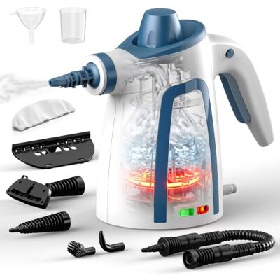 SIN SHINE Handheld Steam Cleaner, 1050W Pressurized Steam Cleaner with 12.8 ft Power Cord & Safety Lock, Chemical-Free Cleaning, 9-in-1 Multi-Purpose Steamer for Home, Floors, Grout, Tile, Car, Furniture SIN SHINE Handheld Steam Cleaner, 1050W Pressurized Steam Cleaner with 12.8 ft Power Cord & Safety Lock, Chemical-Free Cleaning, 9-in-1 Multi-Purpose Steamer for Home, Floors, Grout, Tile, Car, Furniture