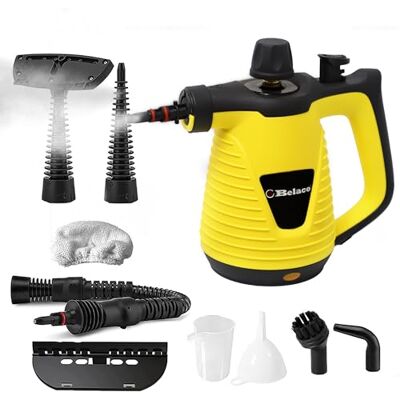 Belaco Handheld Steam Cleaner 1050W, Pressurised Multi-Purpose Steam Cleaner with 9 Accessories, Upholstery & Multi-Surface Steamer for Home, Sofa, Bathroom & Car – BS-C388 Belaco Handheld Steam Cleaner 1050W, Pressurised Multi-Purpose Steam Cleaner with 9 Accessories, Upholstery & Multi-Surface Steamer for Home, Sofa, Bathroom & Car – BS-C388