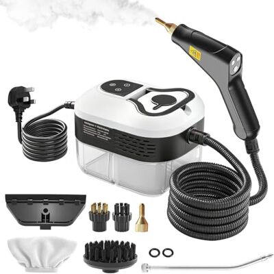 XUZIE Powerful 2500W Steam Cleaner Handheld,15s Fast Heat-Up & High-Pressure Steam, 6-Level Adjustable Settings for Deep Cleaning on Floors, Kitchen, Bathroom, Car, Grout XUZIE Powerful 2500W Steam Cleaner Handheld,15s Fast Heat-Up & High-Pressure Steam, 6-Level Adjustable Settings for Deep Cleaning on Floors, Kitchen, Bathroom, Car, Grout