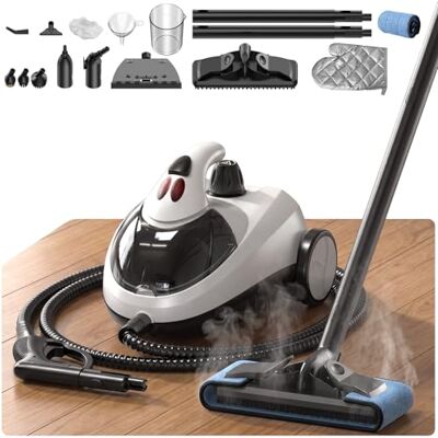 SIN SHINE Steam Cleaner, 2000W Multipurpose Handheld Steamer, Pure White 60 Min Runtime, 135°C High-Temp, 17.5 ft Total Reach, 16-in-1 Portable Steamer for Home, Tile, Carpet, Furniture SIN SHINE Steam Cleaner, 2000W Multipurpose Handheld Steamer, Pure White 60 Min Runtime, 135°C High-Temp, 17.5 ft Total Reach, 16-in-1 Portable Steamer for Home, Tile, Carpet, Furniture
