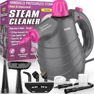 KICTENBAY Portable Steam Cleaner,The Home Mini Hand Held Multi Purpose Steamer,Multifunctional Handheld Steam Cleaner 10 Attachments Stain Removal,Curtains,Car,Kitchen Tops & Much More KICTENBAY Portable Steam Cleaner,The Home Mini Hand Held Multi Purpose Steamer,Multifunctional Handheld Steam Cleaner 10 Attachments Stain Removal,Curtains,Car,Kitchen Tops & Much More