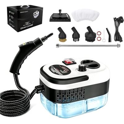 ZenLumio Steam Cleaner, 2500W Portable Handheld Steam Cleaner with 15s Fast Heating, 221°F High-Temp Steam, 6-Speed Adjustable & 1.2L Water Tank, Ideal for Kitchen, Sofa, Car(White) ZenLumio Steam Cleaner, 2500W Portable Handheld Steam Cleaner with 15s Fast Heating, 221°F High-Temp Steam, 6-Speed Adjustable & 1.2L Water Tank, Ideal for Kitchen, Sofa, Car(White)