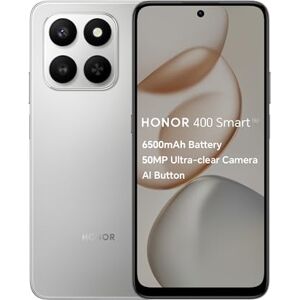 HONOR 400 Smart,5G Unlocked Mobile Phones,6.77-Inch 120Hz Eye Comfort Display,6350mAh Battery,50MP Ultra-clear Camera,Instant AI Button,4GB+128GB,5-star Drop Resistance,Dual SIM, Android 15,Silver HONOR 400 Smart,5G Unlocked Mobile Phones,6.77-Inch 120Hz Eye Comfort Display,6350mAh Battery,50MP Ultra-clear Camera,Instant AI Button,4GB+128GB,5-star Drop Resistance,Dual SIM, Android 15,Silver
