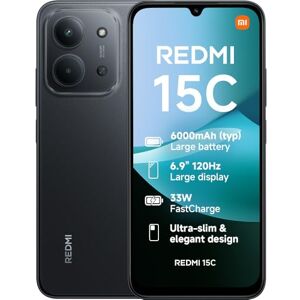 Xiaomi Redmi 15C, Smartphone 4+256GB, 6.9" 120Hz Display 7.99mm Design, MediaTek Helio G81-Ultra Octa-core, 50MP AI dual camera, 6000mAh, Midnight Black, Charger Not Included Xiaomi Redmi 15C, Smartphone 4+256GB, 6.9" 120Hz Display 7.99mm Design, MediaTek Helio G81-Ultra Octa-core, 50MP AI dual camera, 6000mAh, Midnight Black, Charger Not Included