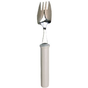 Homecraft Splayed Fork with Slim Handle, Stainless Steel Fork & Spoon Combination, Adaptive Eating Utensil, Designed for One Handed Eating, Side Edges for Cutting, (Eligible for VAT relief in the UK) Homecraft Splayed Fork with Slim Handle, Stainless Steel Fork & Spoon Combination, Adaptive Eating Utensil, Designed for One Handed Eating, Side Edges for Cutting, (Eligible for VAT relief in the UK)