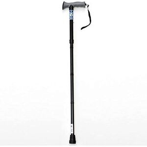 DRIVE DEVILBISS HEALTHCARE Drive Devilbiss Height Adjustable Folding Walking Stick with Gel Grip, Black DRIVE DEVILBISS HEALTHCARE Drive Devilbiss Height Adjustable Folding Walking Stick with Gel Grip, Black