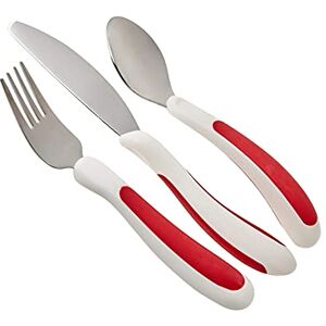 NRS Healthcare M99680 Red/White Kura Care Adult Cutlery Set NRS Healthcare M99680 Red/White Kura Care Adult Cutlery Set