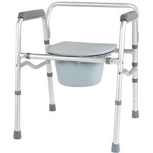 Homecraft Folding Commode Toilet Chair – Lightweight Aluminium Commode & Toilet Surround with Adjustable Seat Height, Portable Bedside Toilet Frame with Removable Bucket & Non-Slip Feet Homecraft Folding Commode Toilet Chair – Lightweight Aluminium Commode & Toilet Surround with Adjustable Seat Height, Portable Bedside Toilet Frame with Removable Bucket & Non-Slip Feet