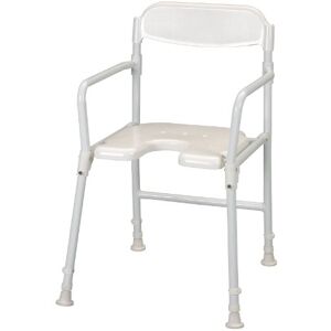 Homecraft White Line Folding Shower Chair, Bathroom Shower Aid, Folding Bath Chair, Plastic Backrest, Personal & Professional Care, Adjustable Seat Height (Eligible for VAT relief in the UK) Homecraft White Line Folding Shower Chair, Bathroom Shower Aid, Folding Bath Chair, Plastic Backrest, Personal & Professional Care, Adjustable Seat Height (Eligible for VAT relief in the UK)
