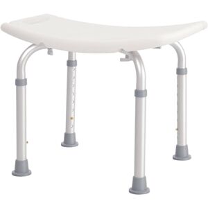 HOMCOM Height Adjustable Shower Stool, Aluminium Shower Chair, Non-Slip Bath Stool for Elderly, Disabled, Seniors, Pregnant, White HOMCOM Height Adjustable Shower Stool, Aluminium Shower Chair, Non-Slip Bath Stool for Elderly, Disabled, Seniors, Pregnant, White