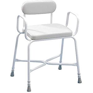 Patterson Medical Homecraft Sherwood Plus Bariatric Shower Stool with Padded Back, Adjustable, Bath Chair with Arms & Padded Seat for Elderly, Handicapped, & Disabled users' Stability, Bathroom Bench Accessory Patterson Medical Homecraft Sherwood Plus Bariatric Shower Stool with Padded Back, Adjustable, Bath Chair with Arms & Padded Seat for Elderly, Handicapped, & Disabled users' Stability, Bathroom Bench Accessory