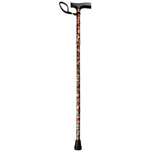 NRS Healthcare Folding Walking Stick, Red Floral NRS Healthcare Folding Walking Stick, Red Floral