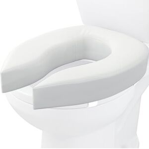 Homecraft Padded Raised Toilet Seat without Lid, Elevated Comfort Toilet Seat Support for Elderly, Handicapped and Disabled Users, White Colour, 10 cm Homecraft Padded Raised Toilet Seat without Lid, Elevated Comfort Toilet Seat Support for Elderly, Handicapped and Disabled Users, White Colour, 10 cm