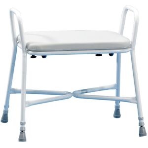 Homecraft Sherwood Plus Bariatric Shower Stool without Back, Adjustable Shower Seat, Bath Chair with Arms & Padded Seat for Elderly, Handicapped, & Disabled users' Stability, Bathroom Bench Accessory Homecraft Sherwood Plus Bariatric Shower Stool without Back, Adjustable Shower Seat, Bath Chair with Arms & Padded Seat for Elderly, Handicapped, & Disabled users' Stability, Bathroom Bench Accessory