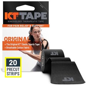 KT Tape Original, Pre-cut, 20 Strip, Cotton, Black KT Tape Original, Pre-cut, 20 Strip, Cotton, Black