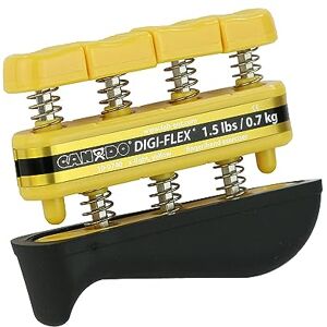 Cando 10-0740 Hand exerciser finger grip strengthener Digi-Flex, yellow (very light), 1.5lbs Cando 10-0740 Hand exerciser finger grip strengthener Digi-Flex, yellow (very light), 1.5lbs