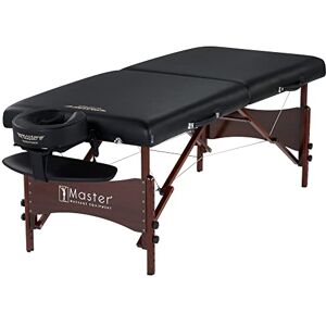 Master Massage Equipment Master Massage 76cm Newport Portable Massage Table Package with Denser 6cm Cushion, Walnut Stained Hardwood, Steel Support Cables, Black Master Massage Equipment Master Massage 76cm Newport Portable Massage Table Package with Denser 6cm Cushion, Walnut Stained Hardwood, Steel Support Cables, Black