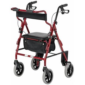 Days Four Wheeled Rollator Walker with Breaks, Foot Rest, Seat and Basket, Mobility and Support Aid for Elderly, Disabled and Handicapped Users Ruby Red Days Four Wheeled Rollator Walker with Breaks, Foot Rest, Seat and Basket, Mobility and Support Aid for Elderly, Disabled and Handicapped Users Ruby Red