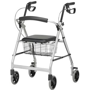 Days Essentials Rollator Walker with Seat Lightweight Mobility Walker, Folding Frame with Padded Seat, Backrest & Basket, Walking Aid for Elderly, Adjustable Handles, Mobility Aids Silver/Grey Days Essentials Rollator Walker with Seat Lightweight Mobility Walker, Folding Frame with Padded Seat, Backrest & Basket, Walking Aid for Elderly, Adjustable Handles, Mobility Aids Silver/Grey