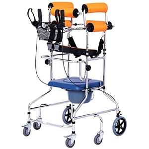 WRRQCVAL Walkers for Seniors Walking Frame,Standing Walk Stand/Walker/Toilet Seat Walk Height Adjustable 6 Wheels with Handbrake,Space Saver rollator Walker (Orange) (Orange) WRRQCVAL Walkers for Seniors Walking Frame,Standing Walk Stand/Walker/Toilet Seat Walk Height Adjustable 6 Wheels with Handbrake,Space Saver rollator Walker (Orange) (Orange)
