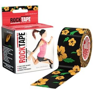 RockTape Kinesiology Tape Athletes, Water Resistant, Reduce Pain & Injury Recovery, 5cm x 5m, Uncut, Flower Pattern RockTape Kinesiology Tape Athletes, Water Resistant, Reduce Pain & Injury Recovery, 5cm x 5m, Uncut, Flower Pattern