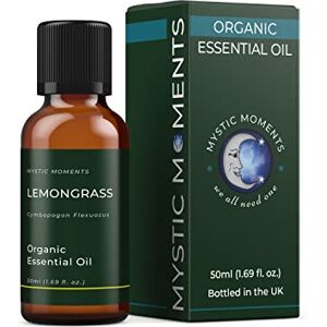 Mystic Moments Organic Lemongrass Essential Oil 50ml Pure & Natural Oil for Diffusers, Aromatherapy & Massage Blends Vegan GMO Free Mystic Moments Organic Lemongrass Essential Oil 50ml Pure & Natural Oil for Diffusers, Aromatherapy & Massage Blends Vegan GMO Free
