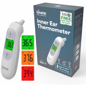 Kinetik Medical Kinetik Wellbeing Inner Ear Thermometer – Colour Coded Body Temperature Thermometer for Adults, Kids, Baby Age-Exact Fever Alert, 1 Second Infa-Red Reading Digital Medical Device Used by the NHS Kinetik Medical Kinetik Wellbeing Inner Ear Thermometer – Colour Coded Body Temperature Thermometer for Adults, Kids, Baby Age-Exact Fever Alert, 1 Second Infa-Red Reading Digital Medical Device Used by the NHS