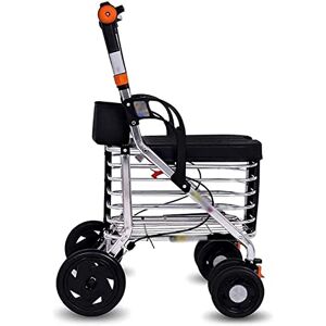 NOALED Rollator Walker Walking Frame 4 Wheels Walking Rollator, Folding Mobility Walking Aid, Height Adjustable Seat and Underside Shopping Basket Elderly Yearn for NOALED Rollator Walker Walking Frame 4 Wheels Walking Rollator, Folding Mobility Walking Aid, Height Adjustable Seat and Underside Shopping Basket Elderly Yearn for