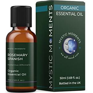 Mystic Moments Organic Rosemary Spanish Essential Oil 50ml Pure & Natural Oil for Diffusers, Aromatherapy & Massage Blends Vegan GMO Free Mystic Moments Organic Rosemary Spanish Essential Oil 50ml Pure & Natural Oil for Diffusers, Aromatherapy & Massage Blends Vegan GMO Free