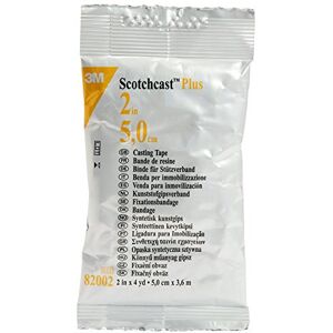 Scotchcast 3M Plus Casting Tape, Water Activated Glass Fiber Bandage, Lightweight, Resistant, Breathable, White Color, Size 5 cm x 3.65 m, pack of 10 units. Scotchcast 3M Plus Casting Tape, Water Activated Glass Fiber Bandage, Lightweight, Resistant, Breathable, White Color, Size 5 cm x 3.65 m, pack of 10 units.
