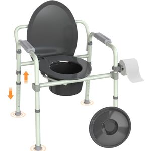 Luckfaith LBC01 4-in-1 Commode Chair with Removable Bucket – Height Adjustable 180kg Capacity Toilet Aid, Foldable and Lightweight Bedside Chair for Elderly & Disabled Adults Luckfaith LBC01 4-in-1 Commode Chair with Removable Bucket – Height Adjustable 180kg Capacity Toilet Aid, Foldable and Lightweight Bedside Chair for Elderly & Disabled Adults