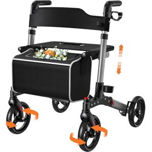 Luckfaith LR02 4 Wheel Rollator with Seat and Back,Foldable, Adjustable & Lightweight,Silver Grey Luckfaith LR02 4 Wheel Rollator with Seat and Back,Foldable, Adjustable & Lightweight,Silver Grey