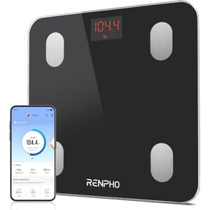 RENPHO Bluetooth Body Fat Scale, Digital Smart Bathroom Weight Scales for Body Composition Analyzer with Smartphone App, 13 Body Composition Measurements for Fitness, Black, Elis 1 RENPHO Bluetooth Body Fat Scale, Digital Smart Bathroom Weight Scales for Body Composition Analyzer with Smartphone App, 13 Body Composition Measurements for Fitness, Black, Elis 1