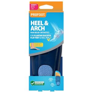 Profoot Heel and Arch Support Insoles for Women, Relieves Aching, Tired Feet, Ideal for Plantar Faciitis, Knee and Back Pain and Pronation, Pain Relief Orthotics, Shoe Inserts Pack of 1 Profoot Heel and Arch Support Insoles for Women, Relieves Aching, Tired Feet, Ideal for Plantar Faciitis, Knee and Back Pain and Pronation, Pain Relief Orthotics, Shoe Inserts Pack of 1