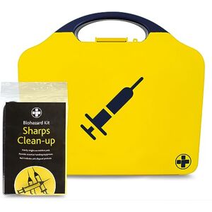 Reliance Medical 5 Application Sharps Clean-Up Kit Complete with Safe Disposal Products, Handling and Protective Items, Meets HSE Standards, Packaged in Black and Yellow Aura Box for Maximum Safety Reliance Medical 5 Application Sharps Clean-Up Kit Complete with Safe Disposal Products, Handling and Protective Items, Meets HSE Standards, Packaged in Black and Yellow Aura Box for Maximum Safety