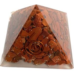 VIE Orgone Reiki Healing Pyramid, Red Jasper, 5.5cm VIE Orgone Reiki Healing Pyramid, Red Jasper, 5.5cm