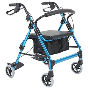 NOALED Folding Rollator Walker with Seat All Terrain Elderly/Disabled Rolling Walker with Footrest Backrest Brakes Outdoor Walking Aid/Step Assist Blue Double The Comfort NOALED Folding Rollator Walker with Seat All Terrain Elderly/Disabled Rolling Walker with Footrest Backrest Brakes Outdoor Walking Aid/Step Assist Blue Double The Comfort