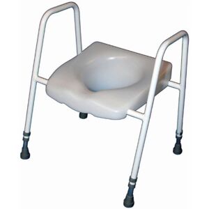 Aidapt Height Adjustable Free Standing Raised Over Toilet Seat with Arm Supports, Wipe Clean, and Slip Resistant Feet Already Assembled Aid Aidapt Height Adjustable Free Standing Raised Over Toilet Seat with Arm Supports, Wipe Clean, and Slip Resistant Feet Already Assembled Aid