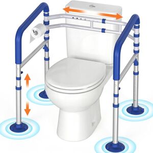 Luckfaith LTR01 Toilet Safety Frame for Elderly – 400lbs Heavy Duty No-Wobble Support, Adjustable Width& Height Commode Rails with 10cm Suction Feet, Tool-Free Bathroom Aid for Seniors & Recovery Luckfaith LTR01 Toilet Safety Frame for Elderly – 400lbs Heavy Duty No-Wobble Support, Adjustable Width& Height Commode Rails with 10cm Suction Feet, Tool-Free Bathroom Aid for Seniors & Recovery