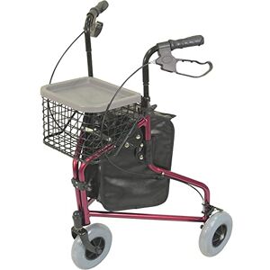 Aidapt Red Folding Light Weight Aluminium 3 Wheeled Tri Walker Rollator Mobility Aid with Carry Bag, Basket, Tray and Lockable Brakes for Indoor and Outdoor use. Aidapt Red Folding Light Weight Aluminium 3 Wheeled Tri Walker Rollator Mobility Aid with Carry Bag, Basket, Tray and Lockable Brakes for Indoor and Outdoor use.
